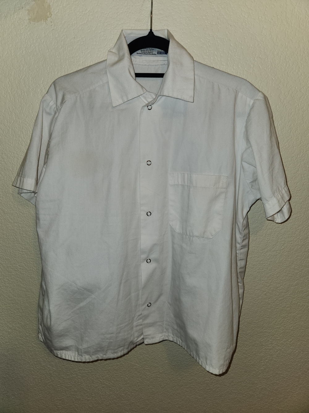 Classic Unisex White Short-Sleeve Button-Down Culinary Shirt